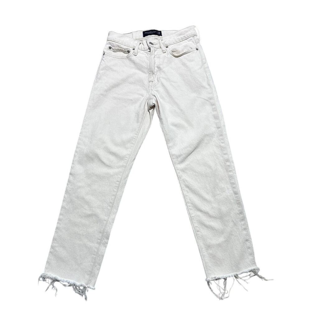 Abercrombie Vintage Stretch 90s Straight White Jeans 28